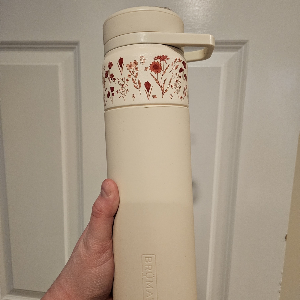 Floral Cream BrüMate Bottle In Poppy Floral